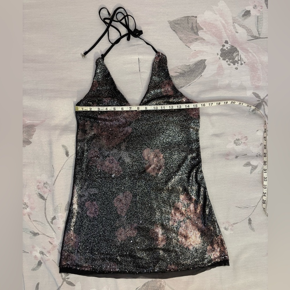 NWT Free People Double Take Sequin Mini Dress In Moody Floral Combo Sz XS - - Picture 11 of 15